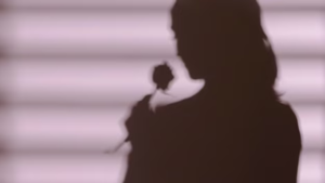 Ombra di una Donna che Tiene una Rosa Nella